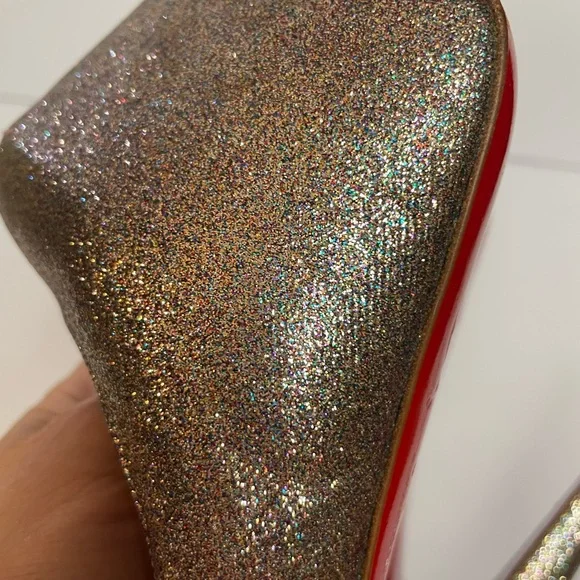 Christian Louboutin highness platform pumps heels multi glitter 35.5